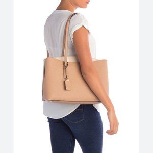 Kate Spade Margaux Large Work Tote purse bag two tone light fawn/bare beige tan